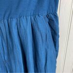 Anthropologie  Hei Hei Eventide Linen Blend Cropped Pants Size Medium Teal Blue Photo 5