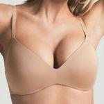 SKIMS NEW Wireless Form Push Up Plunge Bra Clay Size 38DD Photo 0