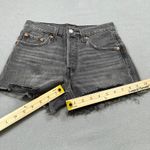 Levi's 501 Denim Shorts Womens W24 Grey Mid Rise Button Fly Distressed Raw Hem Gray Size 24 Photo 3