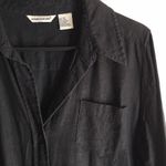 Womens Richard Malcolm Black Linen Rayon Shirt 3/4” Sleeves Size 10 Photo 7