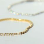 Gold Tennis Bracelet, Diamond Bracelet, Cubic Zirconia Bracelet Photo 4