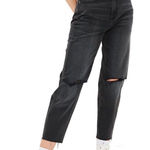 American Eagle  Relaxed Mom Jean Rockstar Black Distressed Photo 0