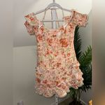 Bardot  Caitlyn Peach Floral Off-the-Shoulder Ruffle Tiered Mini Dress Medium‎ Photo 3