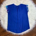 PaperMoon for stitch fix Aztec blue blouse sz M Photo 5