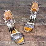 Shoe Land  Rose Gold Glitter Strappy Block Heels Photo 3