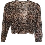 ZARA 🔵 SALE 3/$25  CROPPED ANIMAL PRINT VNECK TOP XS Photo 2