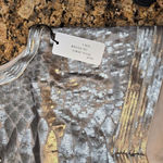 Saylor  Remie Platinum Sequin‎ Back Zipper Cropped Top sz L NWT Photo 3