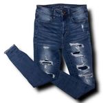 American Eagle  Outfitters High Rise Jegging Skinny Jeans Distressed Photo 0