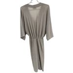 VICI Shimmering Silver Champagne midi deep V- neck slit Dress S NYE party event Photo 1