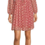 Tommy Hilfiger NWT Floral Chiffon Mini Dress in Samba Red, Size 10 Photo 0