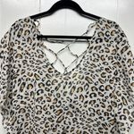 Palisides Beach Club Anima Print Women's Bikini Cover Up Size XS/S Brown Photo 2