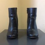 Kurt Geiger Carvela Black Side Zip Gold Metal Trim Block Heel Boots $245 EUC 6 Photo 3