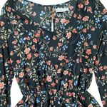 Abercrombie & Fitch  Floral Romper Long Sleeve High Low Hem Black Size M Photo 4