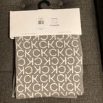 Calvin Klein  Logo 2 Piece Set Hat & Scarf Brand New Gray/ White Photo 2