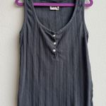 $5/$25 Pact 100% Organic Cotton Gray Ribbed Button Henley Ruffle Tank Size XS Photo 0