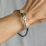 Boutique Dainty Silver Tone LOVE Cursive Bangle Bracelet Minimalist Romantic Boho NWOT Photo 0