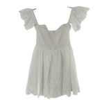 Here Comes the Sun NEW/NWT  White Cotton Eyelet Off-Shoulder Mini Dress Size XS Photo 6