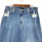 Uniqlo  Women Jeans Size 34 Wide Straight Ankle Star Harajuko Street Edgy Pop Art Photo 2