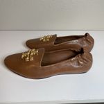 Tory Burch  Size 7 M Eleanor Loafer Shoes Flats Brown Gold Leather Photo 2