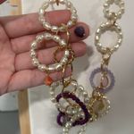 ZARA Faux Pearl Bead and Stone Necklace Gold Tone Photo 2