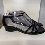 Taryn Rose Black Leather T-Strap Sandals Heels Dressy Occasion Size 8.5 Photo 3
