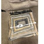 None Geometric Print Scarf in Brown and Gray Tones - 21" x 24" Photo 2