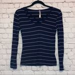 Love Charm 🇺🇸  Blue & White Striped Long Sleeve Shirt Photo 0