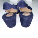Chloé NEW Chloe Laurena Scalloped Suede Slingback Pumps 37FR Navy Photo 5