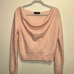 Care For You Blush Eyelash Knit Cowl Neck Reversible Sweater Pink Photo 1