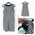 Lauren Ralph Lauren Metallic Geo gold blue Dress cocktail grad party size 12 Photo 1