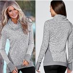 Venus Cowl Neck Sweatshirt Light Gray Animal Print 1X Photo 1