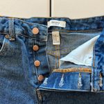 Forever 21  Button Fly Rolled Denim Jean Shorts Pockets Summer HIgh Waisted Cute Photo 1