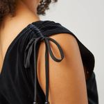 Adyson Parker  Velvet Peplum V-neck Top Women’s Size S Ruched Shoulder Holiday Photo 2