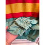 EUC Multicolor 90s Style 3/4ā Zipper, Drawstring Hoodie w/ Elastic Waist Blue Size M Photo 5