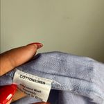 Heidi Wynne Linen Cotton Midi Dress with Tie Waist & Puff Sleeves Blue Photo 4