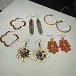 Dangle Drop, Hoop Mix Pierced Earrings Lot Of 5 Costume Jewelry Photo 13