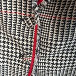 ECI  New York Houndstooth Blazer with Red Trim bow and fringe tweed size 14w a41 Photo 3