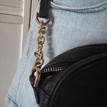 Michael Kors Jet Set Oval Pebble Leather Black Mini Crossbody Bag Purse Photo 4