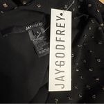 Jay Godfrey Colette Metallic Gold Dot Black V Neck Romper size 4 Bell Sleeve Photo 9