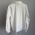 WHBM Embroidered Eyelet Minimalist Luxury Blouse White Size 6‎ Button Down Photo 5