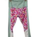 Kate Spade Turquoise Green Pink Floral Capri Leggings Photo 0