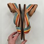 Madewell The Samira Multicolor Rainbow Strappy Leather Ankle Flat Sandals Photo 3