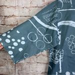 Chalet et Ceci Linen Lagenlook Geometric Print Top Size Small Blue Photo 2