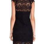 Anthropologie  Bishop + Young Black Lace Cap Sleeve Line High Low Hem Dress Photo 0