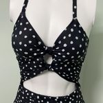 Modcloth  retro black and white Polkadot One-Piece Swimsuit Monokini Photo 4