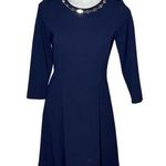 Karl Lagerfeld Blue Dress Necklace Round Neckline Bracelet Sleeve Size 4 Photo 0
