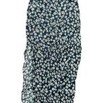 Reformation Phoebe midi black skirt white daisies size 0 with slit Photo 5