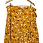 Sonoma  Women Skirt XL Mustard Floral Asymmetrical Wrap Boho Cottagecore Whimsy Photo 2