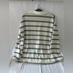 Striped Long Sleeve Polo Shirt White Size M Photo 5