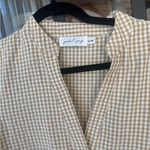 Petal and Pup  Daria gingham dress beige flowy long sleeve cotton babydoll vneck Photo 9